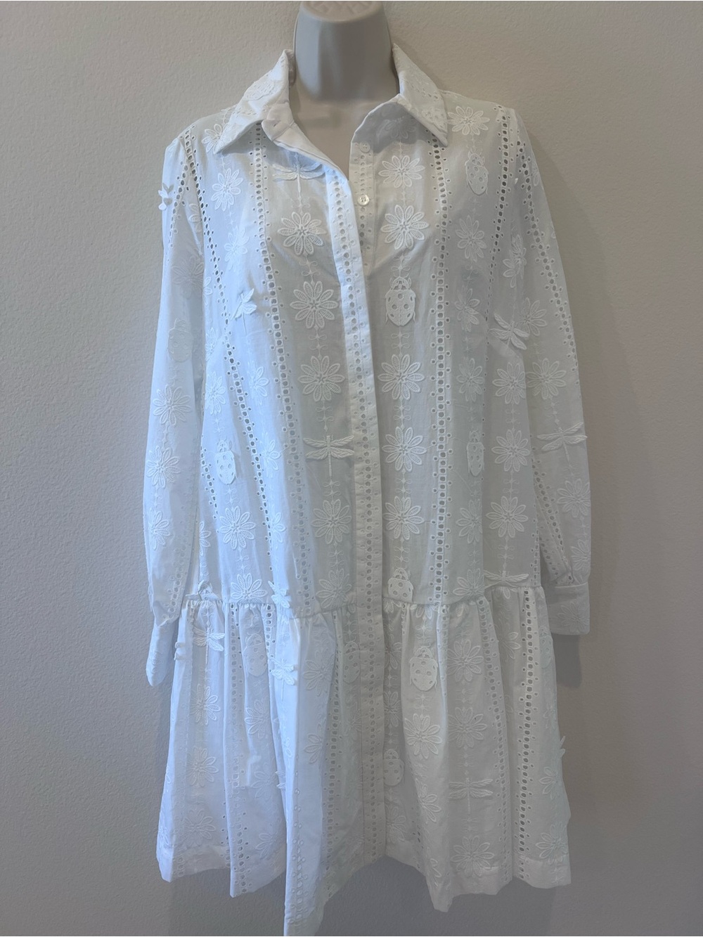 NWT Pearly by Lela Rose Garden Voile Flounce Hem Dress